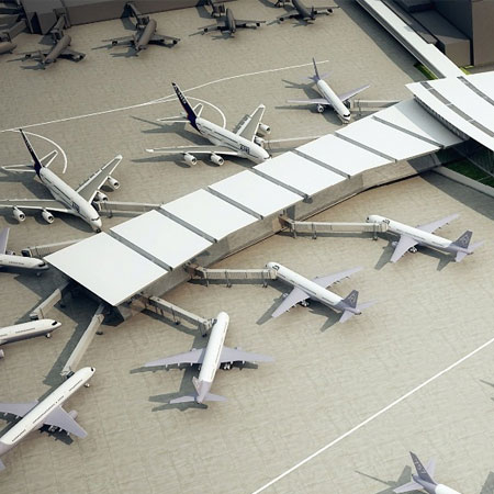 Airplanes standing on runway of Bradley-International-(BDL)